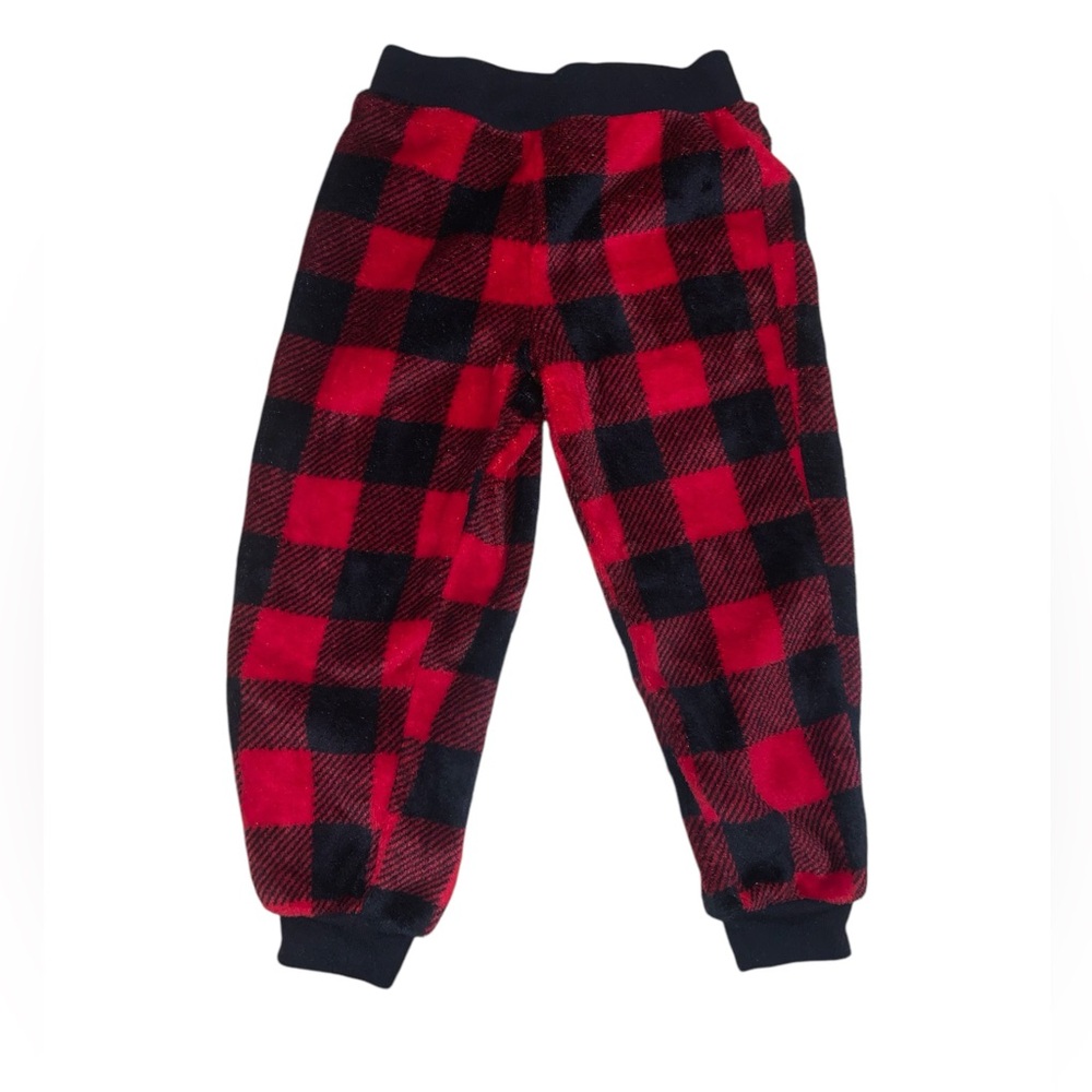 Red & Black Checkered 2/3T Boys Warm Holiday Pajama Pants